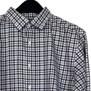 UNTUCKit Richebourge WF Wrinkle Free Mens L Cotton Plaid Check Button Up Shirt